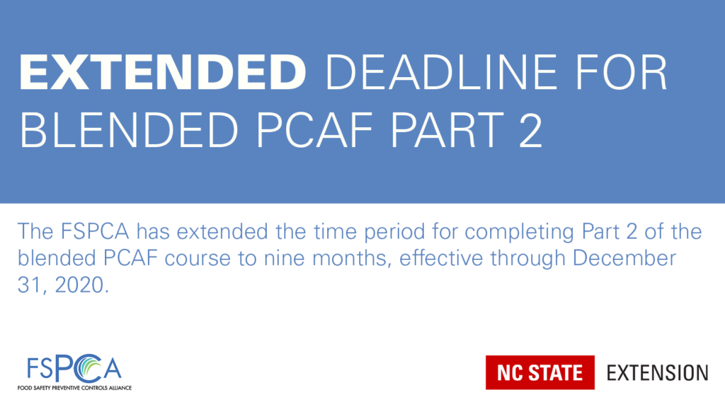 Extended deadline for blended PCAF Part 2