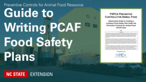 teal banner with text Guide to Writing PCAF Food Safety Plans