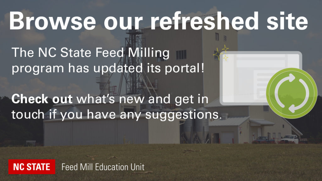 Feed mill with overlay text Browse our refreshed site