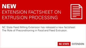 Red banner with text New: Extension Factsheet on Extrusion Processing