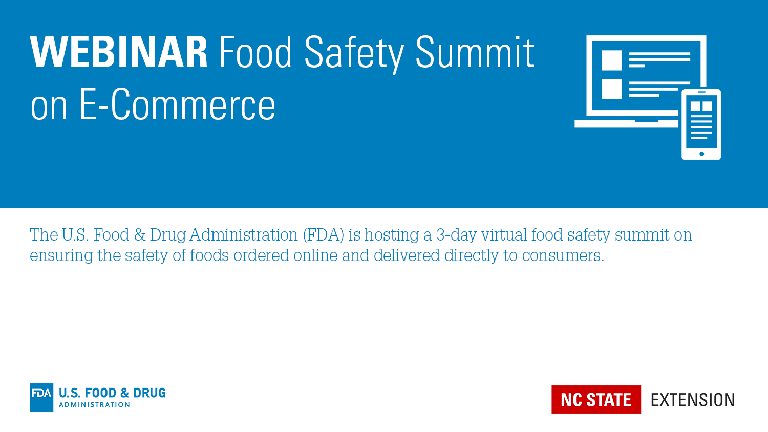 FDA Food Safety Summit on E-Commerce Banner