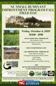 Cover photo for North Carolina Small Ruminant Improvement Program Fall Field Day